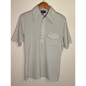 Vintage Christopher Rand Polo Shirt Men's Medium Tan 55/45 Chest Pocket